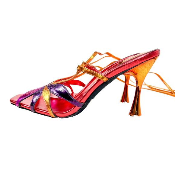 Jeffrey Campbell Shoes - Jeffery Campbell Una Flor Bright Metallic Sandals Size 10